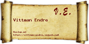 Vittman Endre névjegykártya